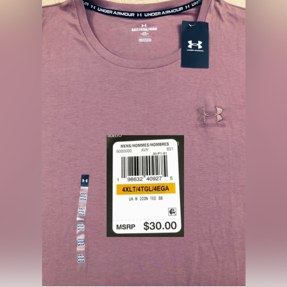 NEW..MEN TALL-4XL UNDER ARMOUR ICON TEE SS (MAUVE)